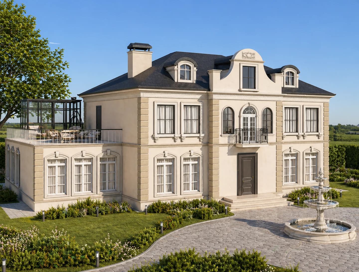 Klassik üslubda villa — diplom layihəsi — İki mərtəbəli fərdi yaşayış evi