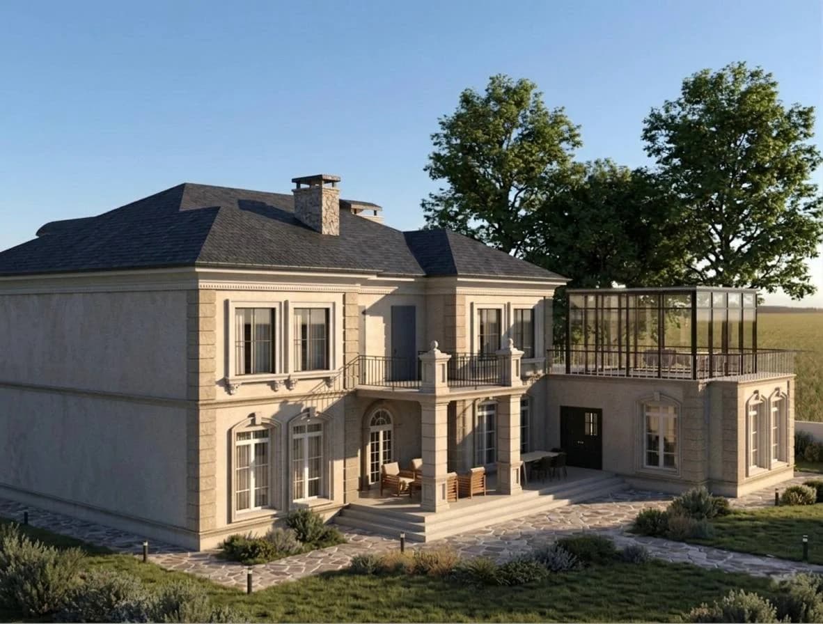 Klassik üslubda villa — diplom layihəsi — görüntü 5